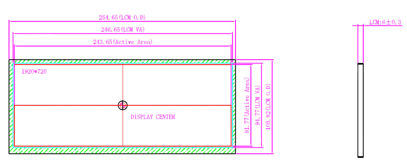 10.25 inch_G103-1197260801-L50PNZ(50P LVDS,1920*720,-40~90)