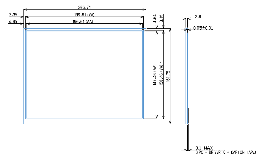 9.7 inch_G097-5107628401-E30PNZ(30P eDP,1024*768,400nits,-10~60)