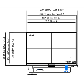 10.1 inch_G101-5118046102-L40PNZ(40P LVDS,1280*800,1000nits,-20~70)